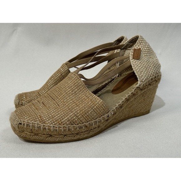 Women\'s espadrilles wedges platforms Montane EUR size40 ,US9M Gold Made In Spain